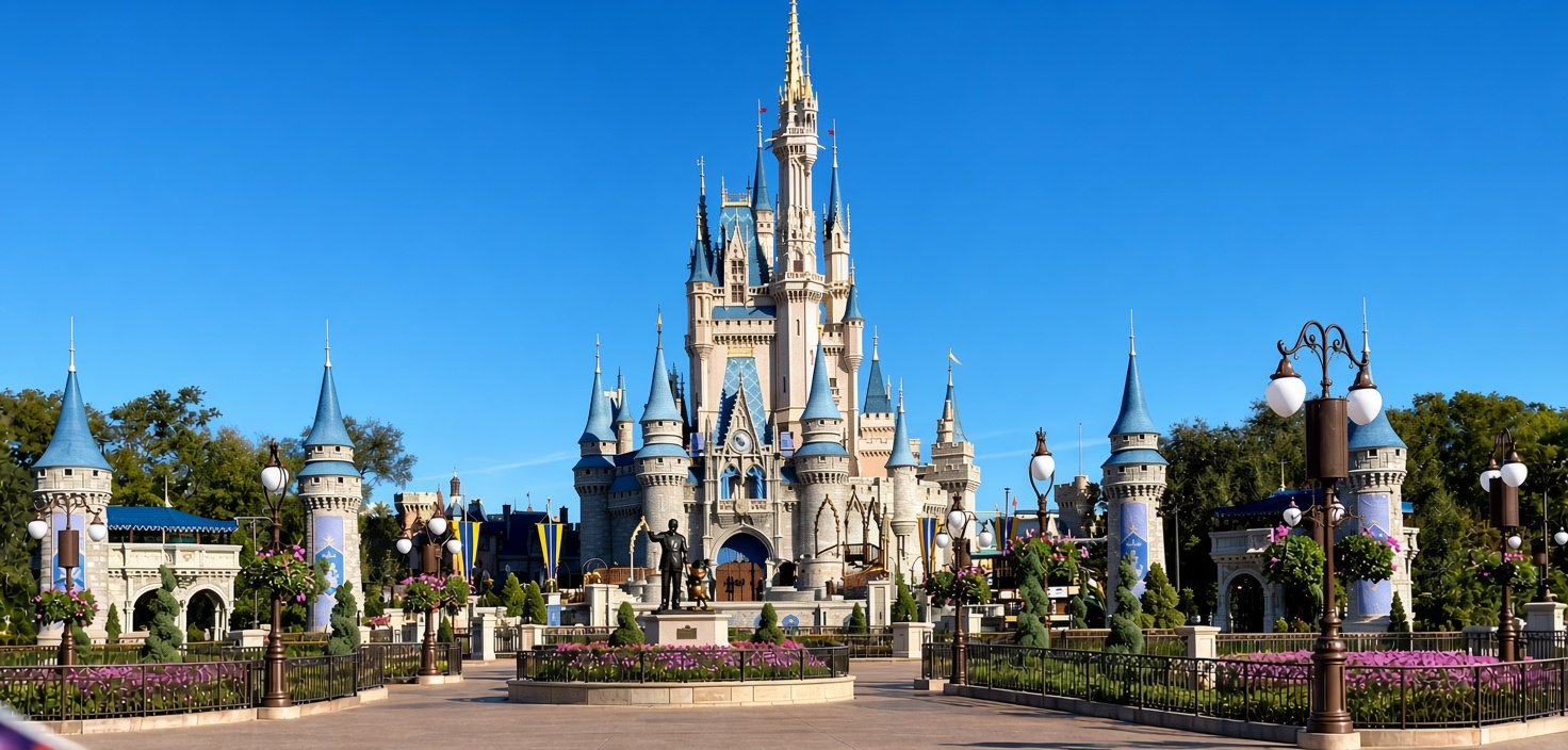 Castelo da Cinderela e estátua Partners no Magic Kingdom